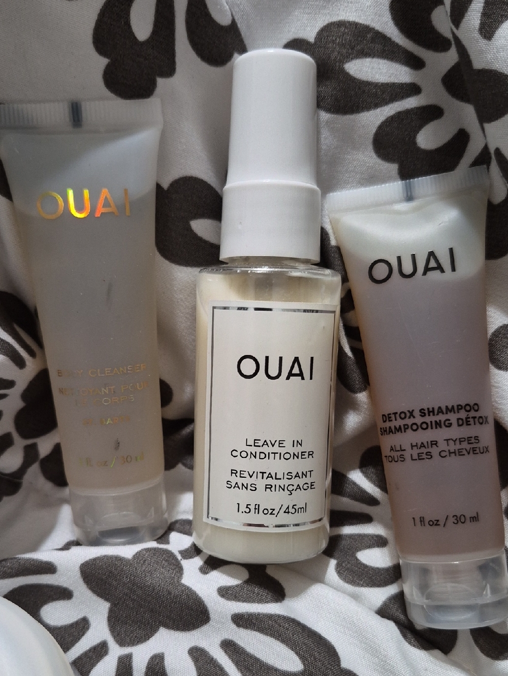 OUAI White Travel Hair & Body Trio